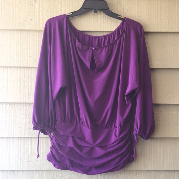 Worthington Purple Ruched Blouse - Picture 3 of 7